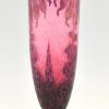 Dahlias  Art Deco cameo glass vase with flowers