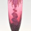 Dahlias  Art Deco cameo glass vase with flowers