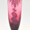 Dahlias Art Deco vase verre Cameo