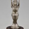 Art Deco bronze car mascot Egyptian winged nude.