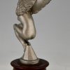 Mascotte automobile Art Deco en bronze femme libellulle