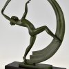 Bacchanale,  Art Deco sculpture nude scarf dancer