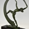 Bacchanale,  Art Deco sculpture nude scarf dancer