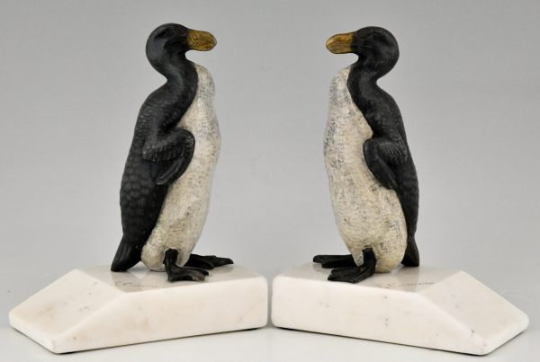 Art Deco große alk Pinguin Buchstützen