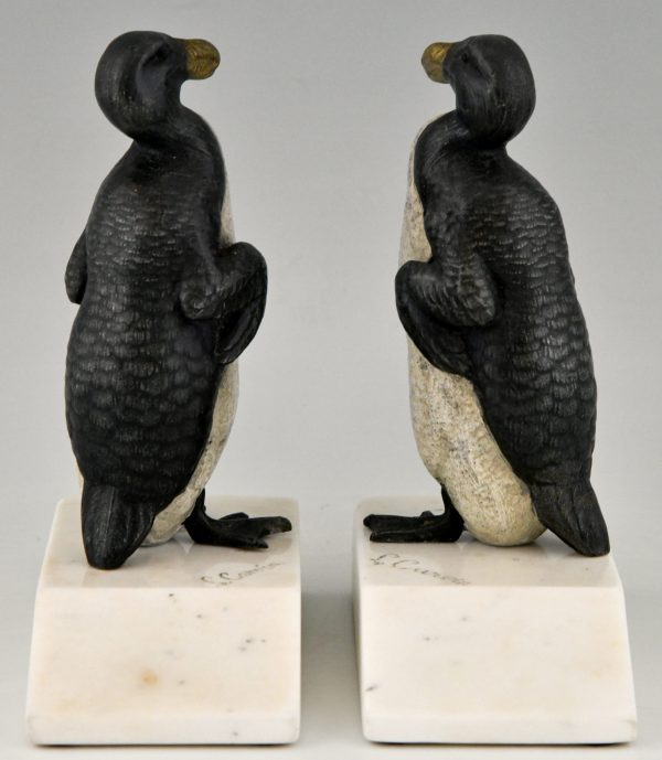 Art Deco große alk Pinguin Buchstützen