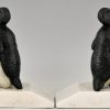 Art Deco große alk Pinguin Buchstützen