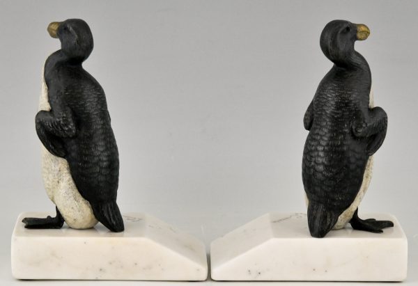 Art Deco große alk Pinguin Buchstützen
