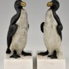 Art Deco große alk Pinguin Buchstützen