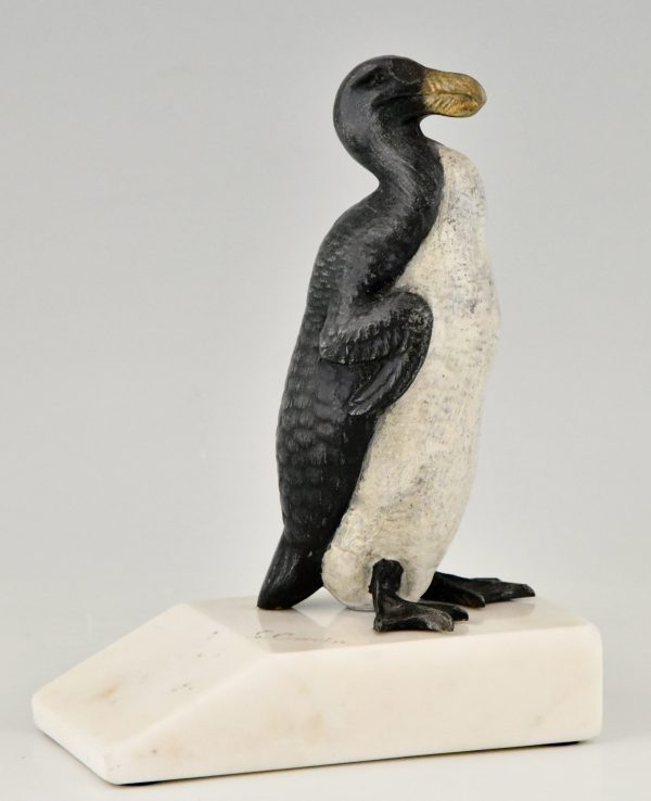 Art Deco große alk Pinguin Buchstützen
