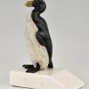 Art Deco große alk Pinguin Buchstützen