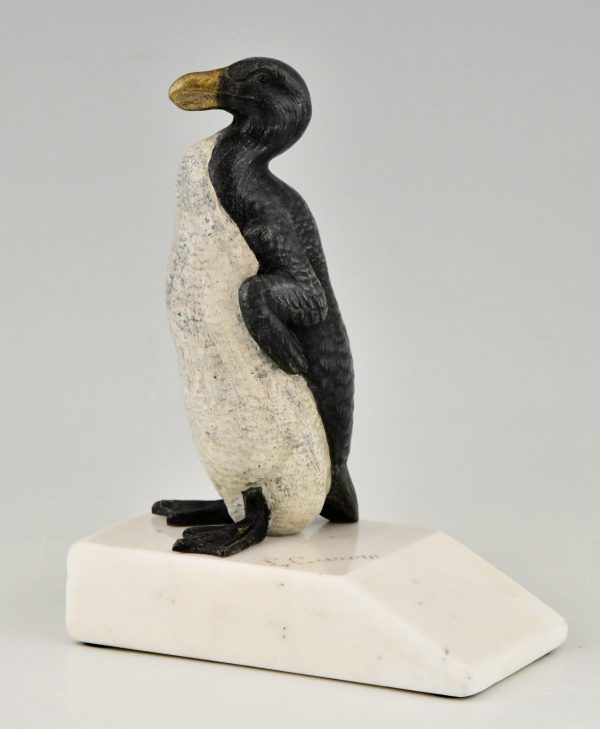 Art Deco große alk Pinguin Buchstützen