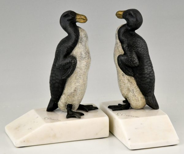 Art Deco große alk Pinguin Buchstützen