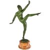 Sculpture en bronze Art Deco d’une danseuse nue