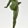 Sculpture en bronze Art Deco d’une danseuse nue