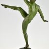 Art Deco bronze sculpture of a nude dancer