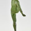 Art Deco bronzen sculptuur van een dansend naakt