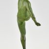 Sculpture en bronze Art Deco d’une danseuse nue