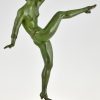 Sculpture en bronze Art Deco d’une danseuse nue