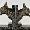 Art Deco Buchstütze Bronze Schäferhunde