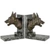 Art Deco bronzen boekensteunen met herdershonden