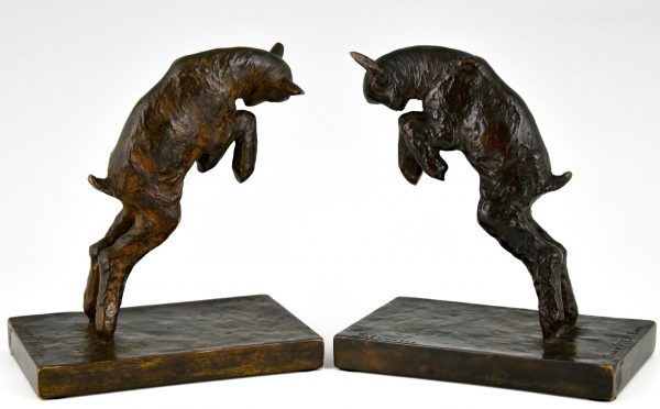 Art Deco bronze lamb bookends