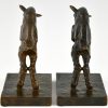 Art Deco bronze lamb bookends