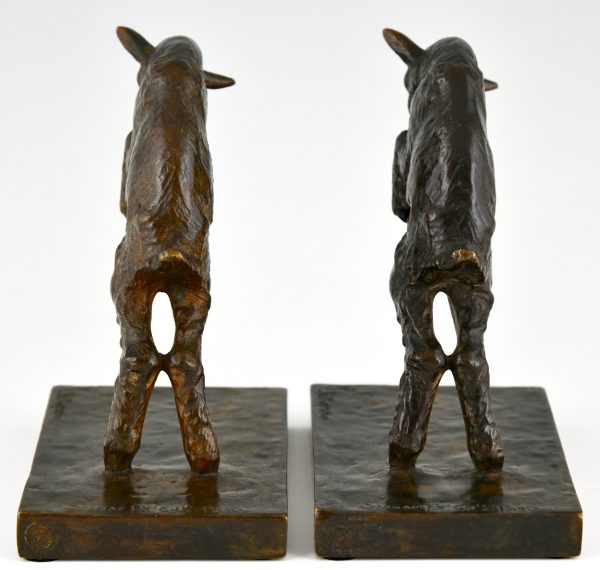 Art Deco bronze lamb bookends