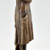 Sculpture en bronze Art Déco Femme avec un chapeau