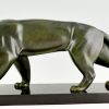 Art Deco bronzen beeld van een panter