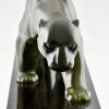 Art Deco Bronzeskulptur eines Panthers