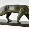 Art Deco Bronzeskulptur eines Panthers