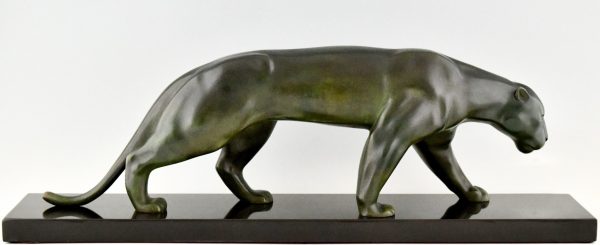 Art Deco bronze sculpture of a panther