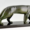 Art Deco bronze sculpture of a panther