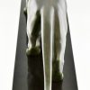 Sculpture en bronze Art Déco d’une panthère
