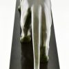 Art Deco bronzen beeld van een panter