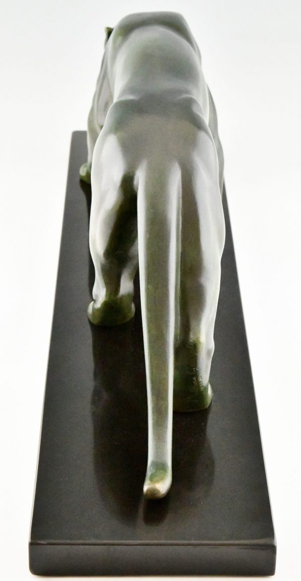 Art Deco bronzen beeld van een panter