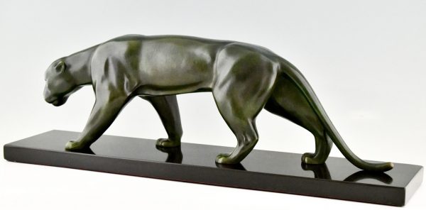 Art Deco bronze sculpture of a panther