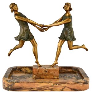 Art Deco bronze sculpture dancers Fugere - 1