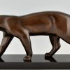 Art Deco bronzen panter sculptuur.