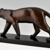 Art Deco bronze sculpture of a panther.