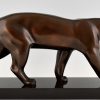 Art Deco bronze sculpture of a panther.