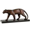 Art Deco bronze sculpture of a panther.