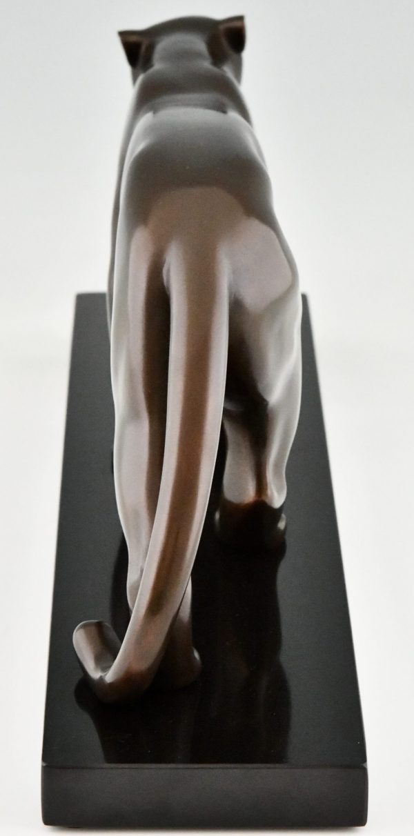 Art Deco bronzen panter sculptuur.