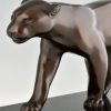 Art Deco bronze sculpture of a panther.