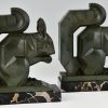 Art Deco squirrel bookends, largest size