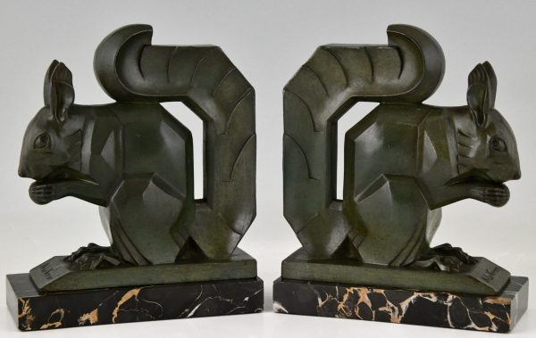 Art Deco squirrel bookends, largest size