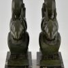 Art Deco squirrel bookends, largest size