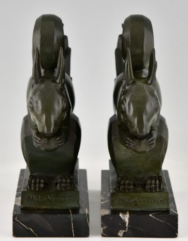 Art Deco squirrel bookends, largest size