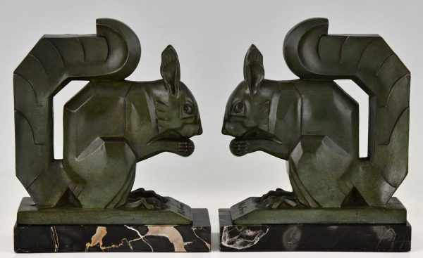 Art Deco squirrel bookends, largest size