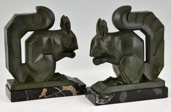 Art Deco squirrel bookends, largest size
